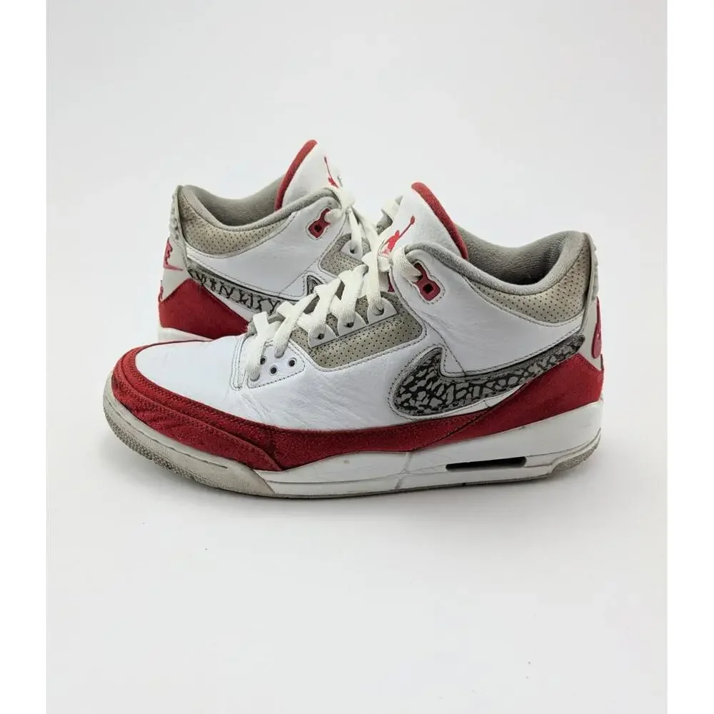 Mens Jordan 3 Retro‎ 'Tinker White University Red' Shoes CJ0939-100 Size 10.5